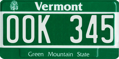 VT license plate OOK345