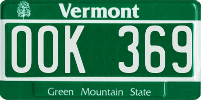 VT license plate OOK369