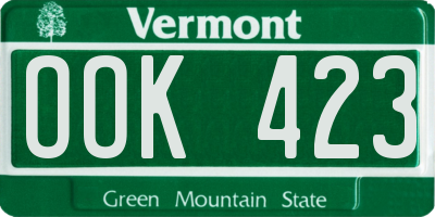 VT license plate OOK423