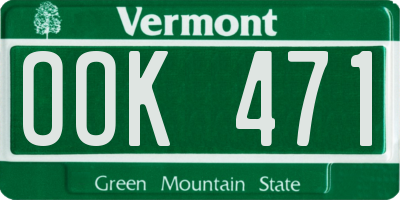 VT license plate OOK471