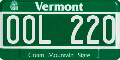 VT license plate OOL220