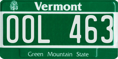 VT license plate OOL463