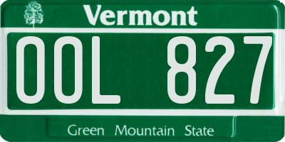 VT license plate OOL827