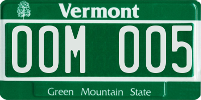 VT license plate OOM005