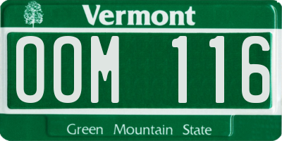 VT license plate OOM116