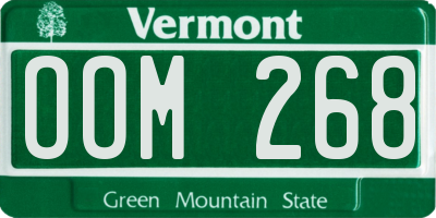 VT license plate OOM268