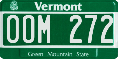 VT license plate OOM272