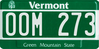 VT license plate OOM273