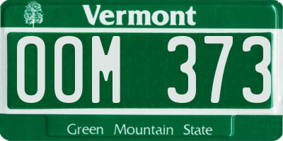VT license plate OOM373