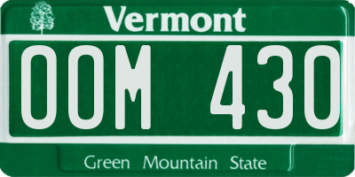 VT license plate OOM430