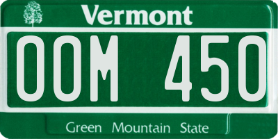 VT license plate OOM450