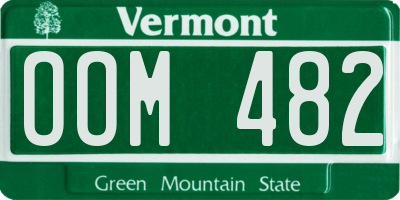 VT license plate OOM482