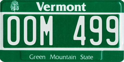 VT license plate OOM499