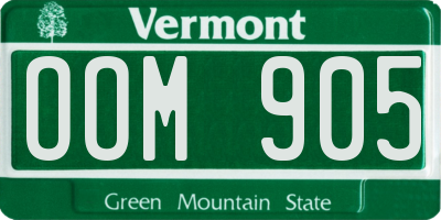 VT license plate OOM905