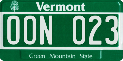 VT license plate OON023