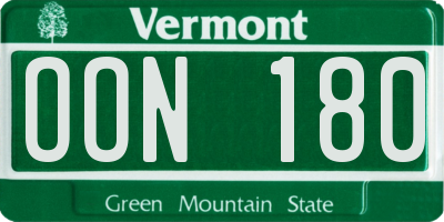 VT license plate OON180