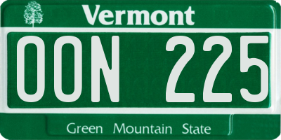 VT license plate OON225