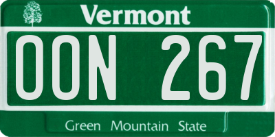 VT license plate OON267