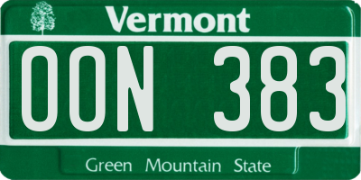 VT license plate OON383
