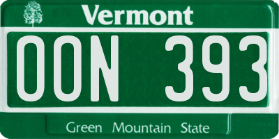 VT license plate OON393