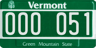 VT license plate OOO051