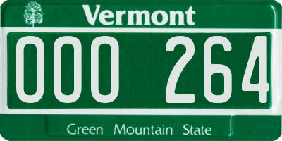 VT license plate OOO264