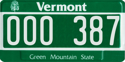 VT license plate OOO387