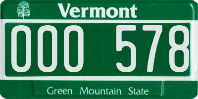 VT license plate OOO578