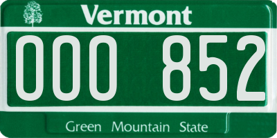 VT license plate OOO852