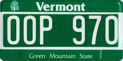VT license plate OOP970