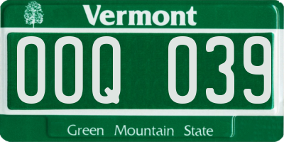 VT license plate OOQ039