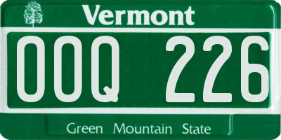 VT license plate OOQ226