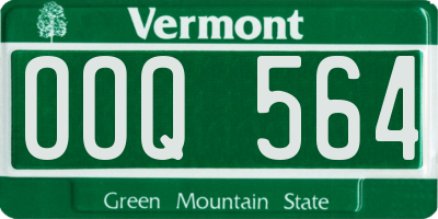 VT license plate OOQ564