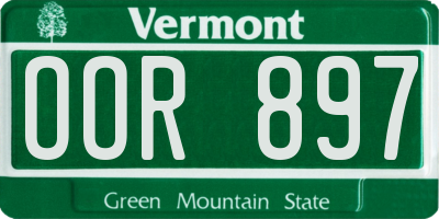 VT license plate OOR897