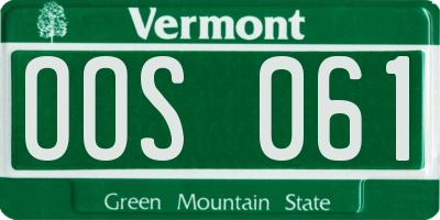 VT license plate OOS061