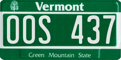 VT license plate OOS437