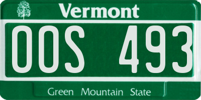 VT license plate OOS493
