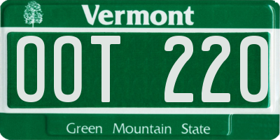 VT license plate OOT220