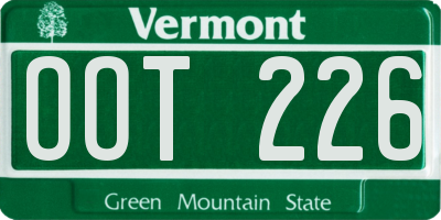 VT license plate OOT226