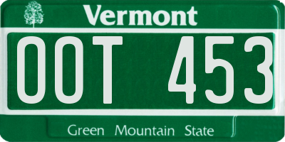 VT license plate OOT453