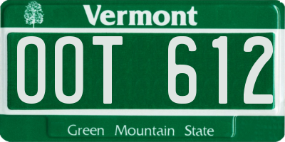 VT license plate OOT612