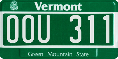 VT license plate OOU311