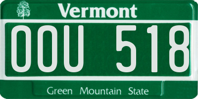 VT license plate OOU518