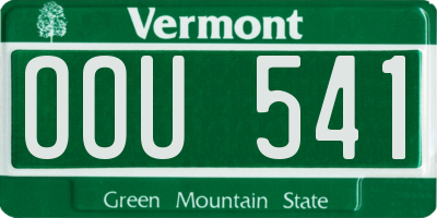 VT license plate OOU541