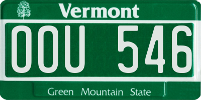 VT license plate OOU546