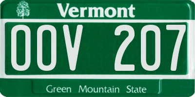 VT license plate OOV207