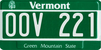 VT license plate OOV221