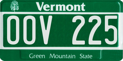 VT license plate OOV225