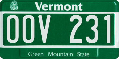 VT license plate OOV231
