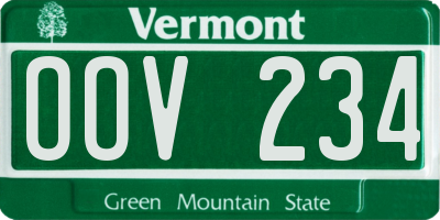 VT license plate OOV234